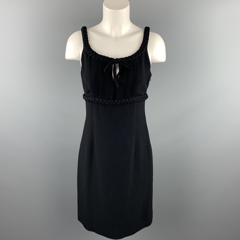 MOSCHINO Size 8 Black Rayon Empire Waist Cocktail Dress